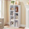 White 7 Compartment Bookcase Shelving Unit For Living Room And Home