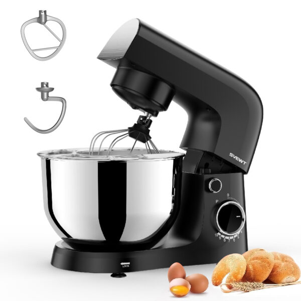 16203c81-cef1-459b-ac54-23f374e4816e.jpg SVEWT SM-1540 1500W Stand Mixer Chef Machine Food Mixer 10-Speed Control With 5.5L SUS304 Stainless Steel Bowl - Black