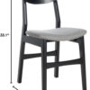 Home Lucca Retro Black And Grey Cushion Dining Chair Set 2