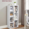 White 7 Compartment Bookcase Shelving Unit For Living Room And Home