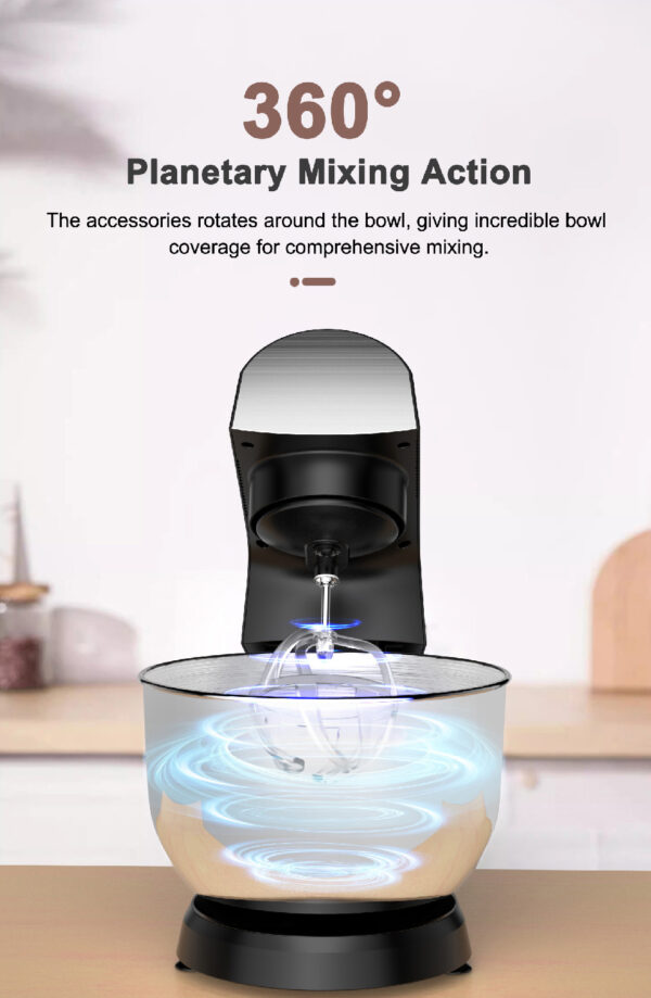 219c8d38-d143-40c3-b656-5dec732a70c5.jpg SVEWT SM-1540 1500W Stand Mixer Chef Machine Food Mixer 10-Speed Control With 5.5L SUS304 Stainless Steel Bowl - Black