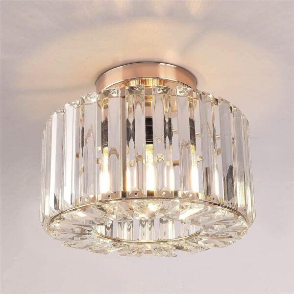 Milky White Ceiling Bedroom Lighting Crystal Lamp