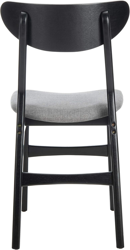 Home Lucca Retro Black And Grey Cushion Dining Chair Set 2