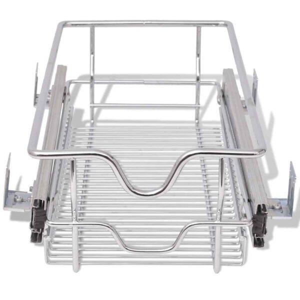 Built-in Drawer Basket Pull-Out 2 pcs. Silver 300 mm