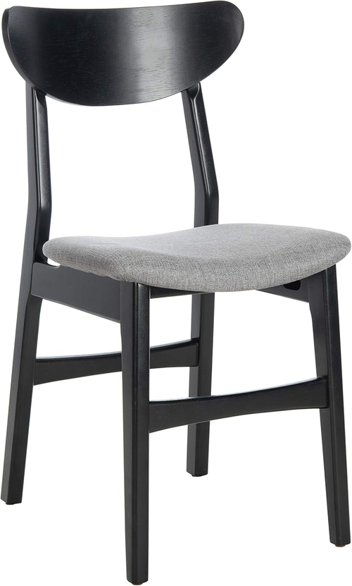 Home Lucca Retro Black And Grey Cushion Dining Chair Set 2