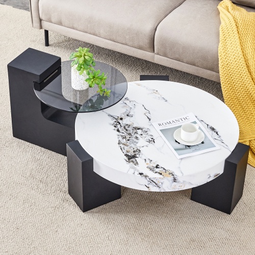 Double-Layer Round Coffee Table