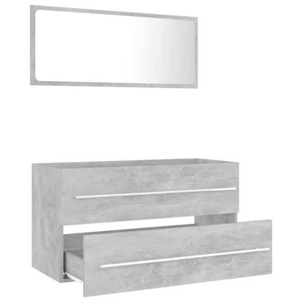 2-piece bathroom furniture set, concrete grey wood composite