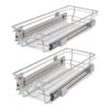 Built-in Drawer Basket Pull-Out 2 pcs. Silver 300 mm