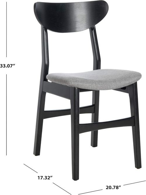 Home Lucca Retro Black And Grey Cushion Dining Chair Set 2