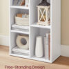 White 7 Compartment Bookcase Shelving Unit For Living Room And Home