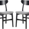 Home Lucca Retro Black And Grey Cushion Dining Chair Set 2