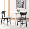 Home Lucca Retro Black And Grey Cushion Dining Chair Set 2
