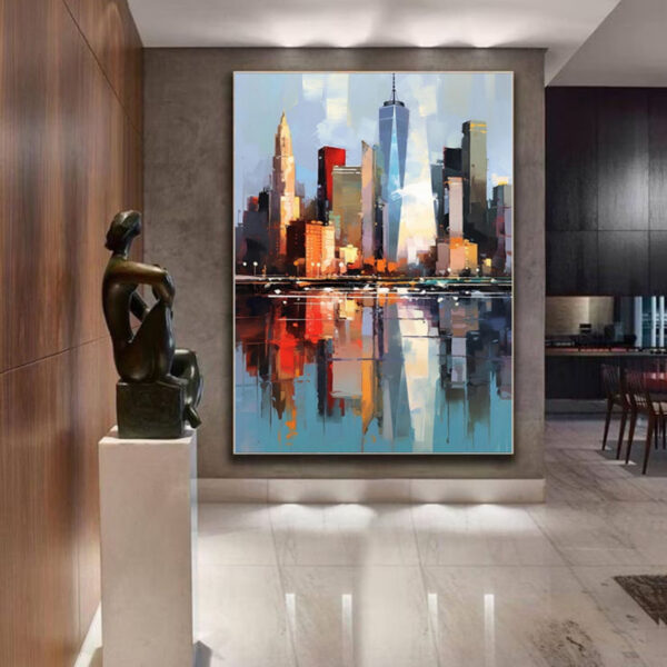01033080-80ad-4b25-a83d-8436e52ba636.jpg Oil Painting Wall Decoration Abstract New York Urban Architecture