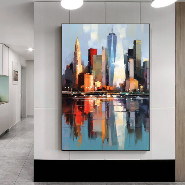 1d0d2479-6818-47d0-be2a-fe94fe2683f1.jpg Oil Painting Wall Decoration Abstract New York Urban Architecture
