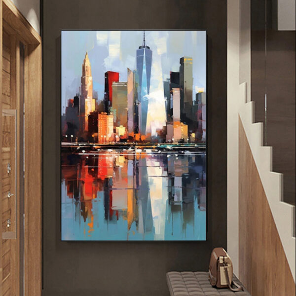 3c86e2cb-187f-4a42-9296-01a2cf09f3d2.jpg Oil Painting Wall Decoration Abstract New York Urban Architecture