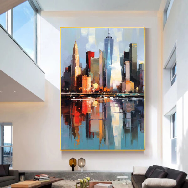 42d9dae5-262f-4016-a421-91e48166f6ec.jpg Oil Painting Wall Decoration Abstract New York Urban Architecture