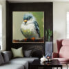 Hand Painted  Oil Painting Bird Kawaii