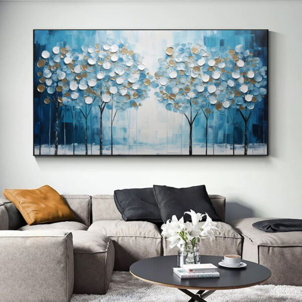 Abstract Blue Tree Of Life Canvas