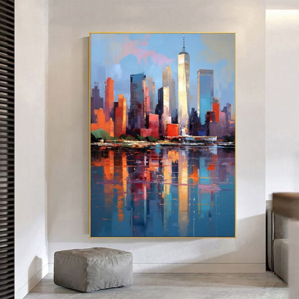 c2825daf-1506-4f7c-9172-aeef41f31c5c.jpg Oil Painting Wall Decoration Abstract New York Urban Architecture