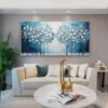 Abstract Blue Tree Of Life Canvas