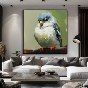 df8f544f-694d-4cc7-9702-bd6f4b1d707b.jpg Hand Painted Oil Painting Bird Kawaii